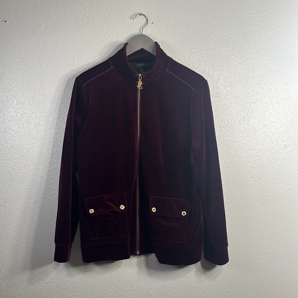 Ralph Lauren green label velvet zip up jacket